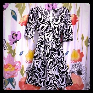 Spiral black and white dress H&M